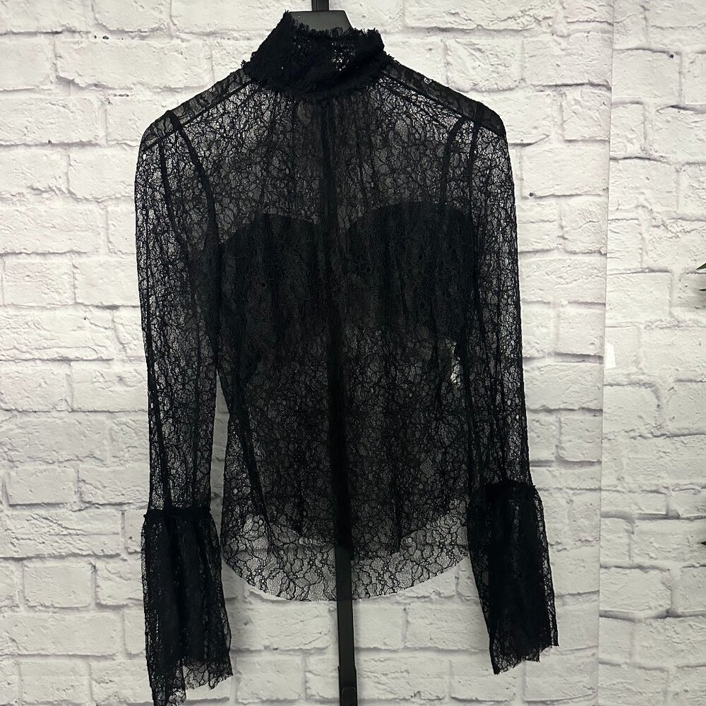 Zara Sheer Lace Blouse